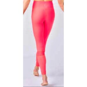 Zyia Active Leggings Coral Laser Cut High Rise Womens 4 Excellent Condition